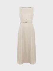 Hobbs Brown Roberta Linen Dress - Image 6 of 6