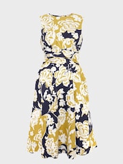 Hobbs Multi Petite Petite 100% Linen Twitchill Dress - Image 4 of 4