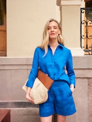 Hobbs Blue 100% Linen Nita Shirt - Image 1 of 5