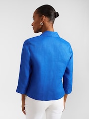 Hobbs Blue 100% Linen Nita Shirt - Image 3 of 5