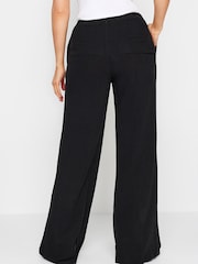 Long Tall Sally Black Sand Linen Tie Waist Trousers - Image 4 of 5
