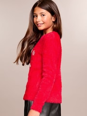 Lipsy Red Knitted Christmas Jumper (5-16yrs) - Image 4 of 4