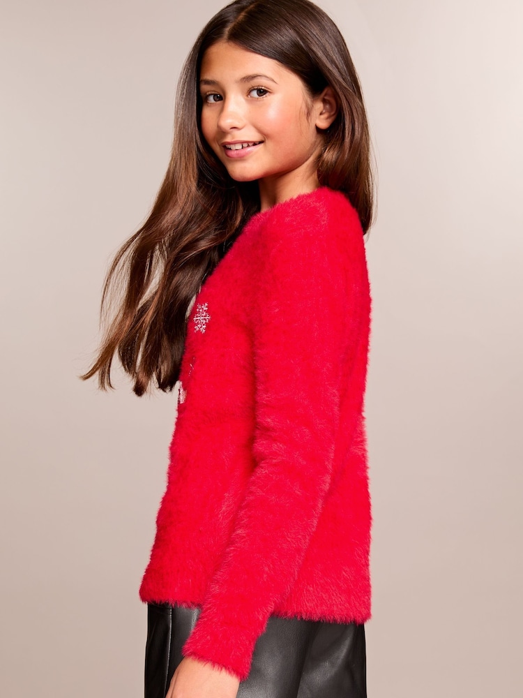 Lipsy Red Knitted Christmas Jumper (5-16yrs) - Image 4 of 4