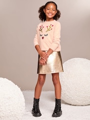 Lipsy Pink Knitted Christmas Jumper (5-16yrs) - Image 4 of 4
