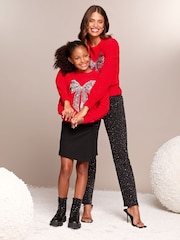 Lipsy Red Bow Knitted Christmas Jumper (5-16yrs) - Image 2 of 4