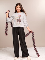Lipsy Light Grey Christmas Sweatshirt (5-16yrs) - Image 2 of 4