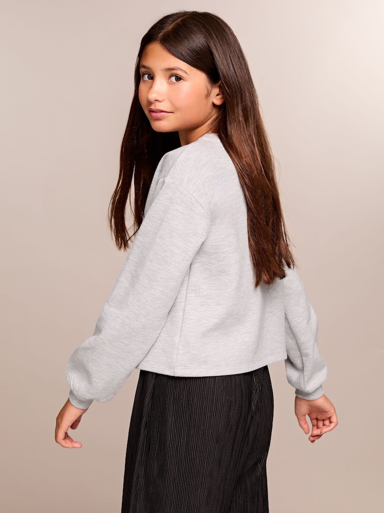 Lipsy Light Grey Christmas Sweatshirt (5-16yrs) - Image 4 of 4