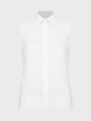 Hobbs White Salem 100% Linen Top - Image 4 of 4