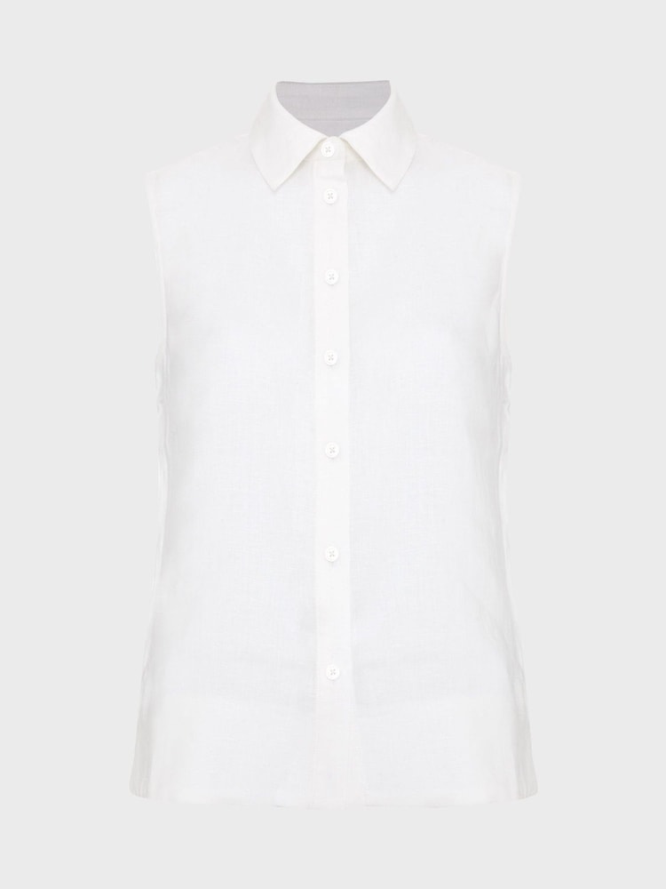 Hobbs White Salem 100% Linen Top - Image 4 of 4