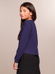 Lipsy Blue Christmas Sweatshirt (5-16yrs) - Image 4 of 4