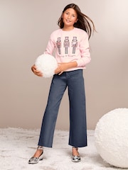 Lipsy Pink Sequin Christmas Sweatshirt (5-16yrs) - Image 2 of 4