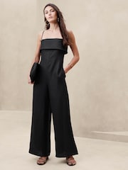 Banana Republic Black Onda Linen Jumpsuit - Image 3 of 5