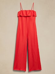 Banana Republic Red Onda Linen Jumpsuit - Image 4 of 4