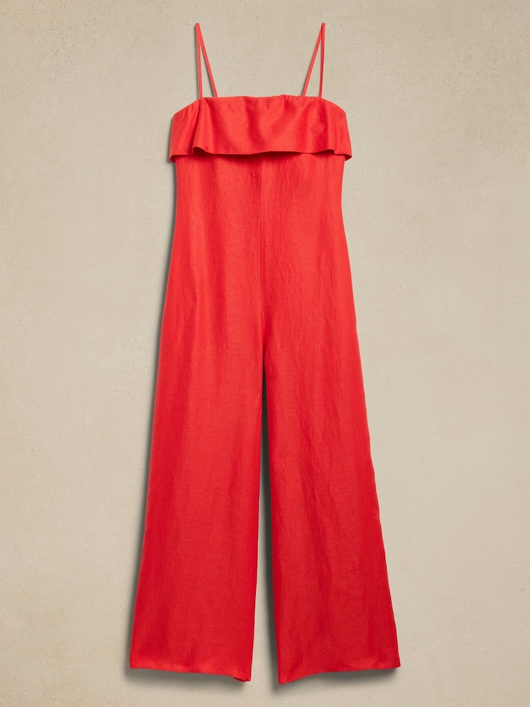 Banana Republic Red Onda Linen Jumpsuit - Image 4 of 4