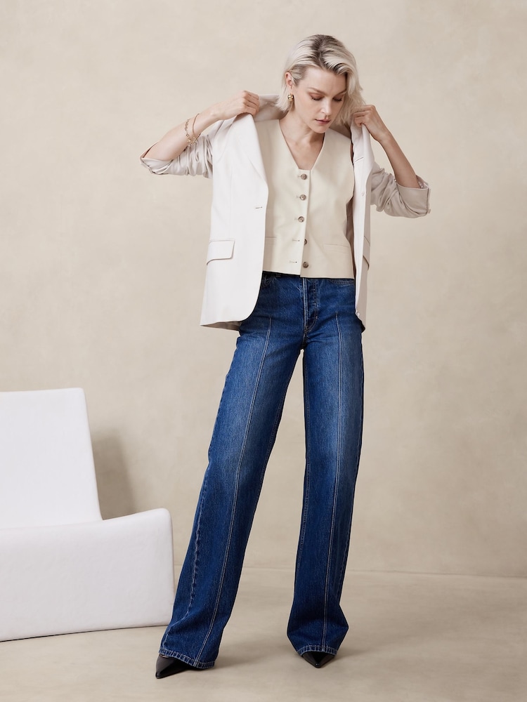 Banana Republic Cream Cotton Twill Waistcoat - Image 1 of 1
