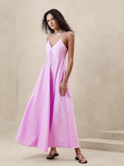Banana Republic Pink Poplin Maxi Dress - Image 1 of 1
