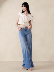 Banana Republic Beige Tencel Linen Cropped Vest - Image 4 of 6