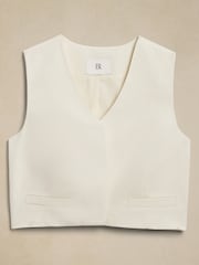 Banana Republic Beige Tencel Linen Cropped Vest - Image 5 of 6
