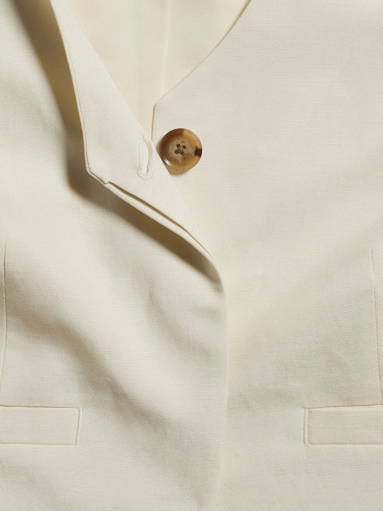 Banana Republic Beige Tencel Linen Cropped Vest - Image 6 of 6
