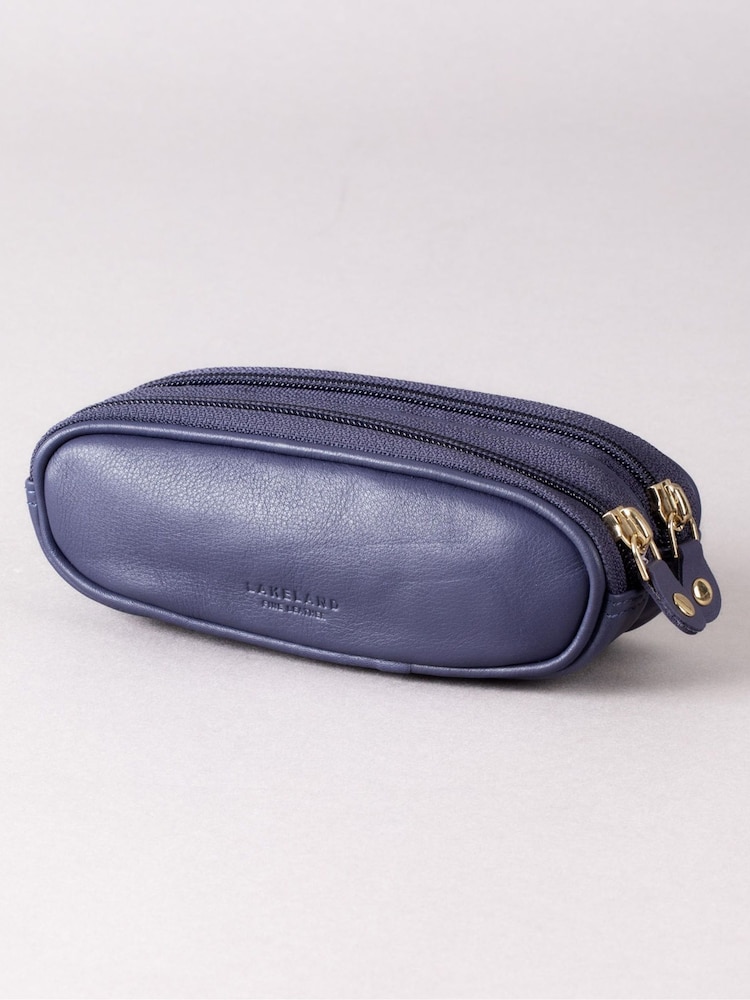 Lila - Lakeland Leder Doppeltes Brillenetui aus Leder - Bild 2 von 5