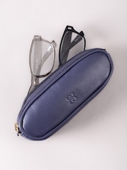 Lila - Lakeland Leder Doppeltes Brillenetui aus Leder - Bild 4 von 5