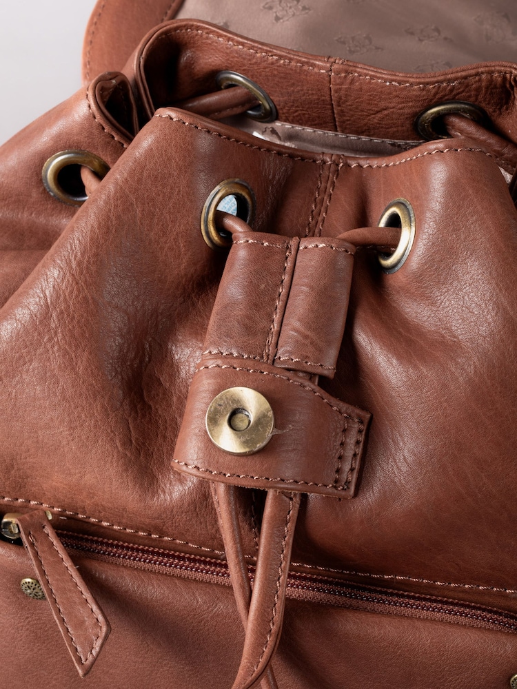 Lakeland Leather Brown Harstone Backpack - Image 5 of 7