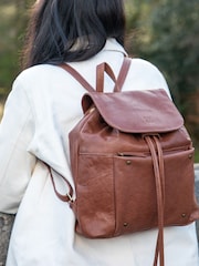 Lakeland Leather Brown Harstone Backpack - Image 8 of 9