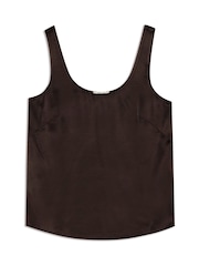 Albaray Satin Scoop Neck Brown Vest Top - Image 4 of 4