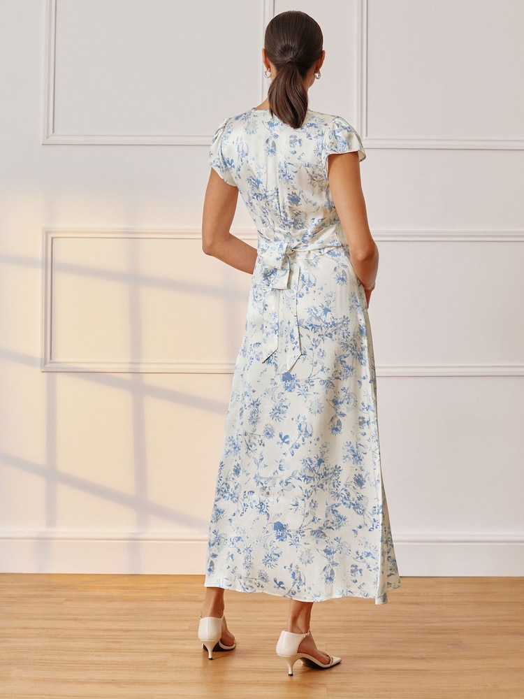 Albaray Cream Shadow Floral Tea Dress - Image 2 of 5 Albaray Cream Shadow Floral Tea Dress - Image 2 of 5