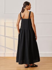 Albaray 100% Cotton Cheesecloth Black Dress - Image 2 of 4