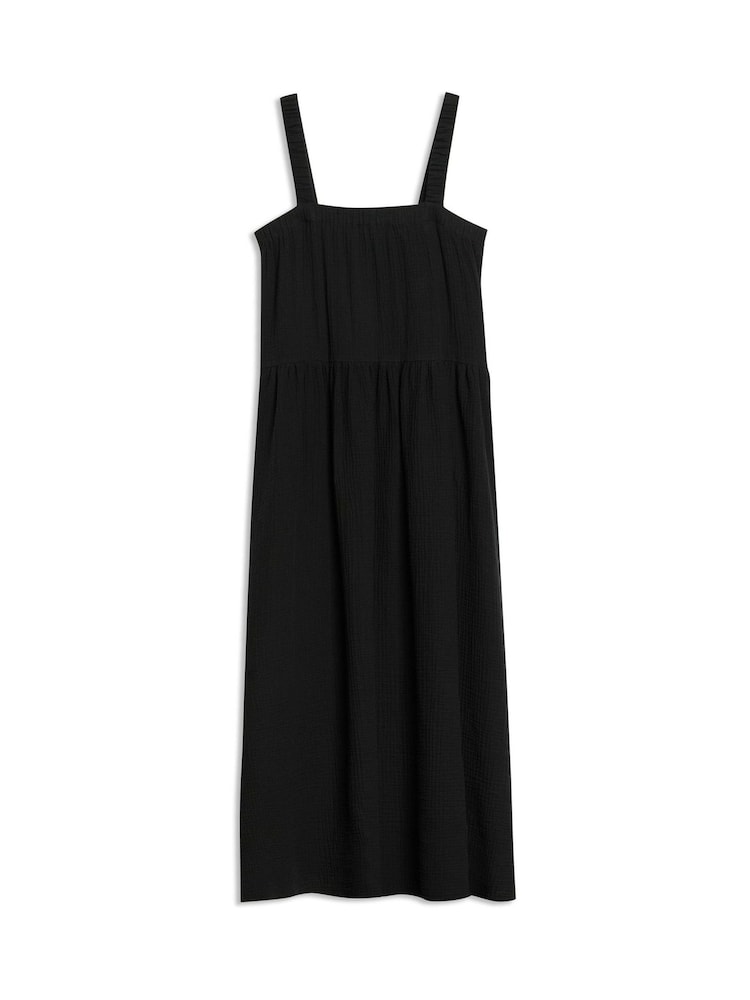 Albaray 100% Cotton Cheesecloth Black Dress - Image 4 of 4