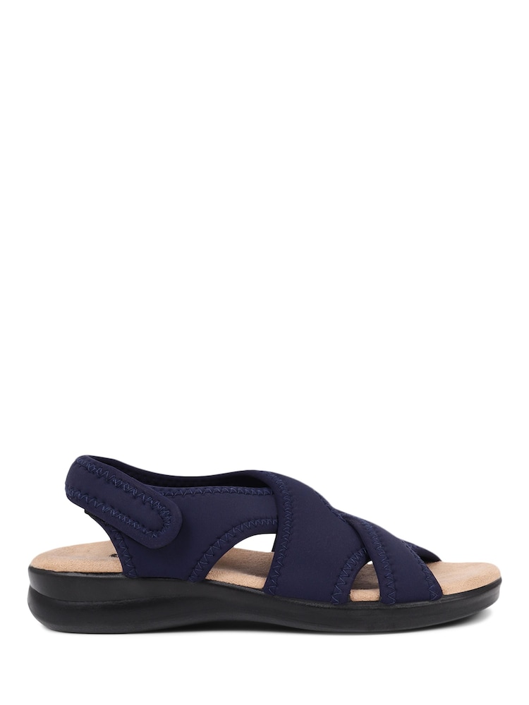 Pavers Navy Blue Touch Fasten Casual Sandals - Image 2 of 6