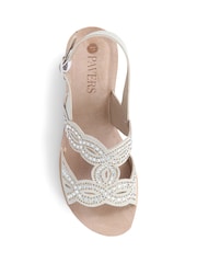Pavers Wedge Heel White Sandals - Image 6 of 7