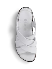 Pavers White Pavers Leather Cross Strap Sandals - Image 4 of 5