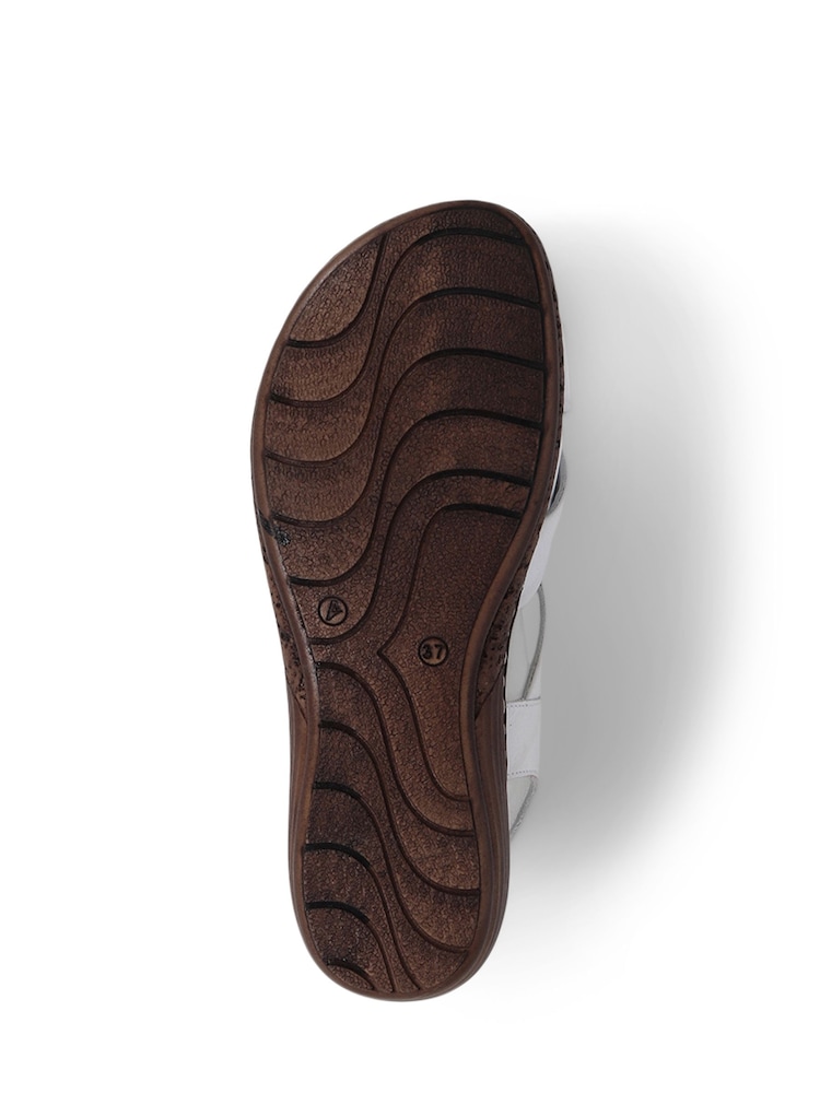 Pavers White Pavers Leather Cross Strap Sandals - Image 5 of 5 Pavers White Pavers Leather Cross Strap Sandals - Image 5 of 5