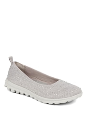 Pavers Grey Standard Fit Pavers Lightweight Slip On Pumps - Image 2 of 5