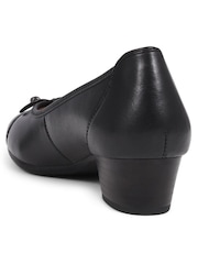 Pavers Leather Block Heel Court Black Shoes - Image 2 of 5
