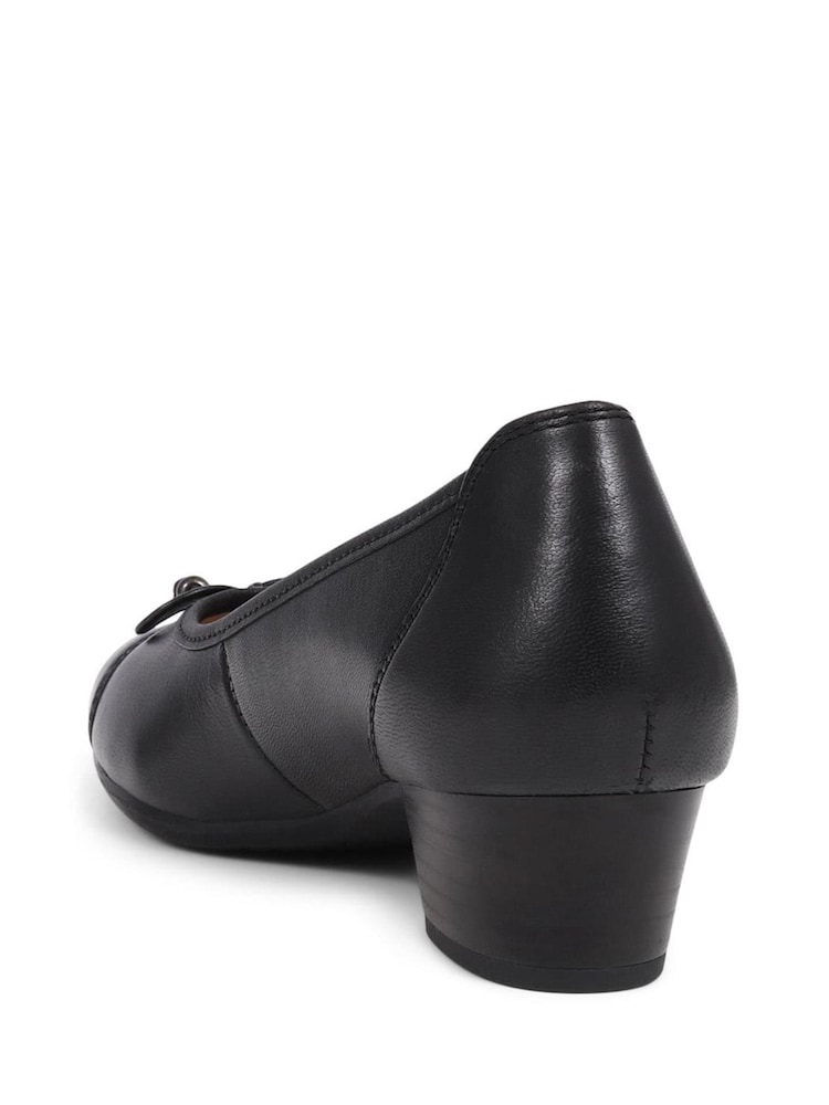 Pavers Leather Block Heel Court Black Shoes - Image 2 of 5