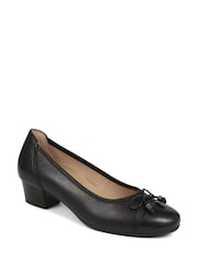 Pavers Leather Block Heel Court Black Shoes - Image 4 of 5
