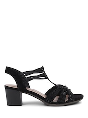 Черный - Pavers Embellished Slip-On Block Heeled Sandals - Image 2 of 5