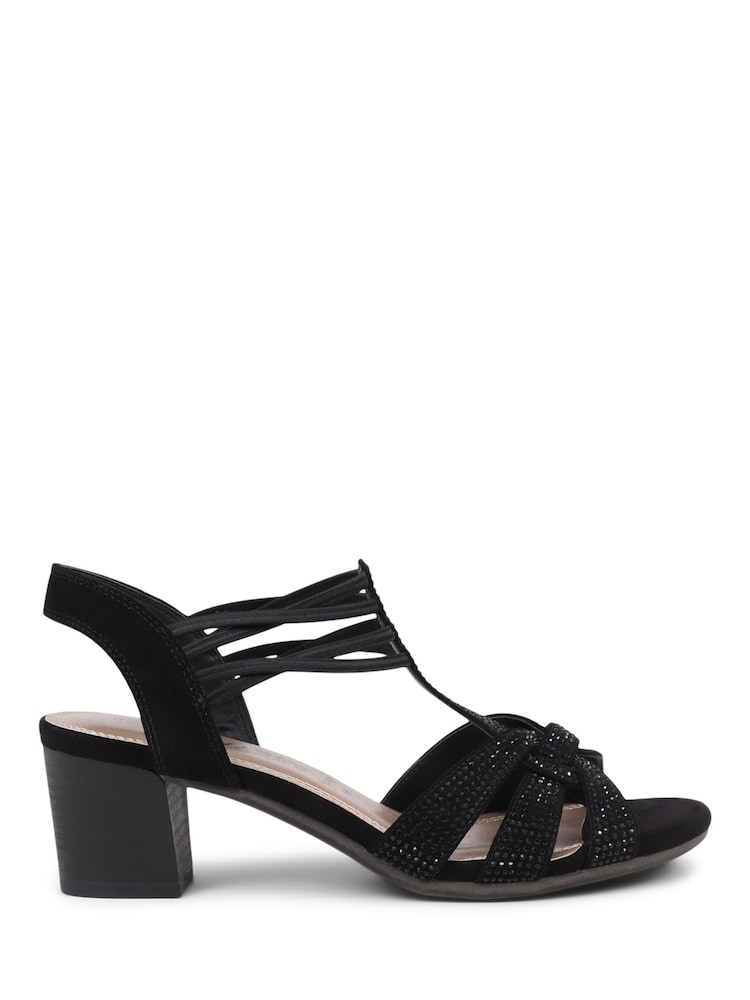 Черный - Pavers Embellished Slip-On Block Heeled Sandals - Image 2 of 5