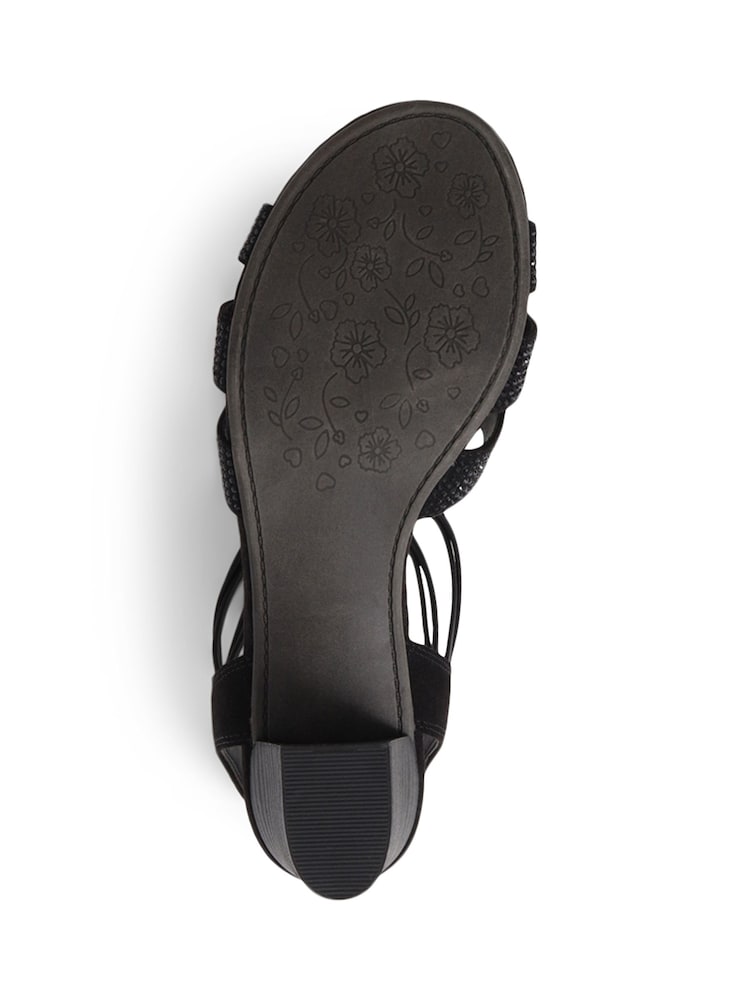 Черный - Pavers Embellished Slip-On Block Heeled Sandals - Image 5 of 5