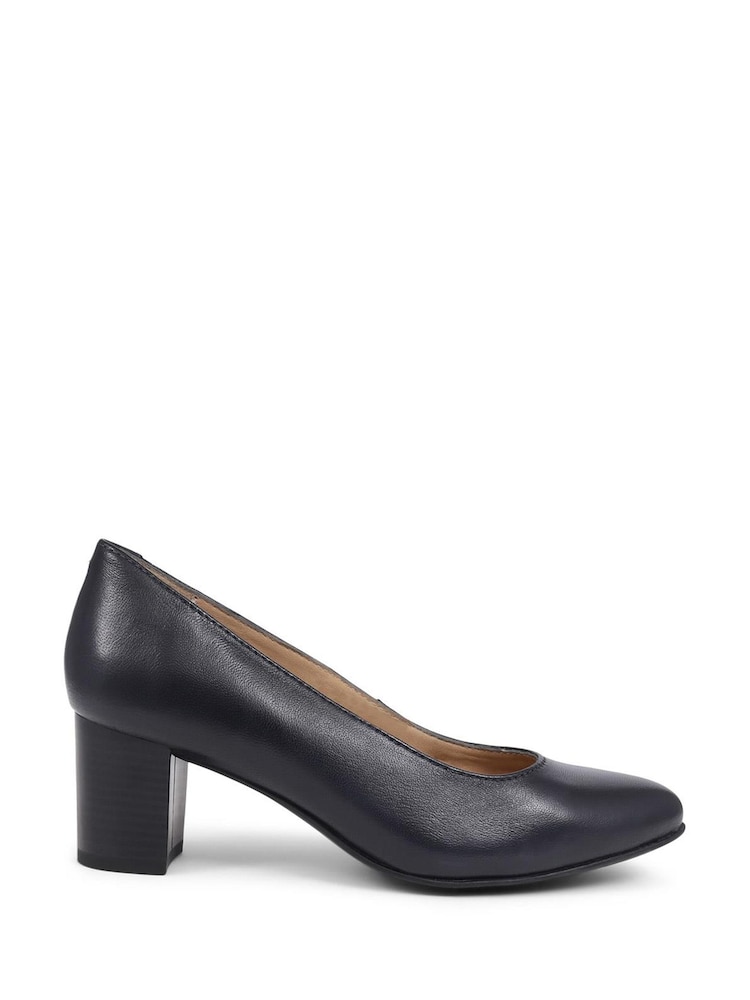 Pavers Navy Pavers Heeled Leather Court Shoes - Image 1 of 5