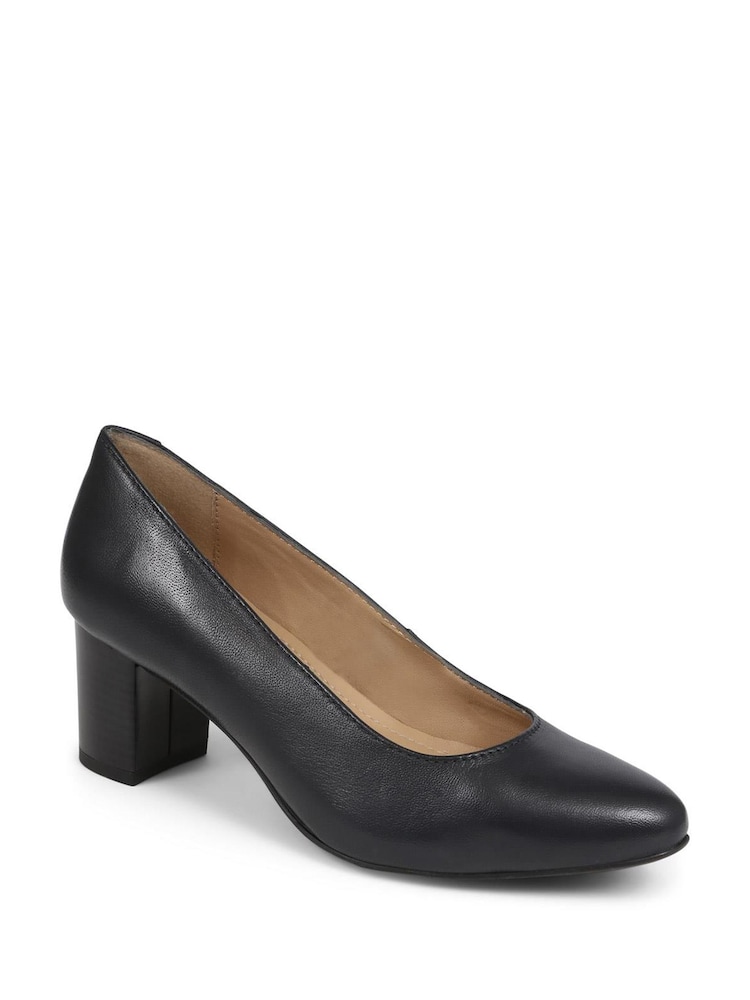 Pavers Navy Pavers Heeled Leather Court Shoes - Image 2 of 5