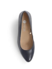 Pavers Navy Pavers Heeled Leather Court Shoes - Image 4 of 5