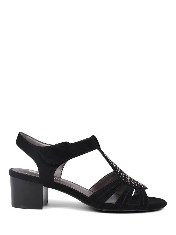 Pavers Black Pavers Cream Heeled Smart Sandals - Image 2 of 5