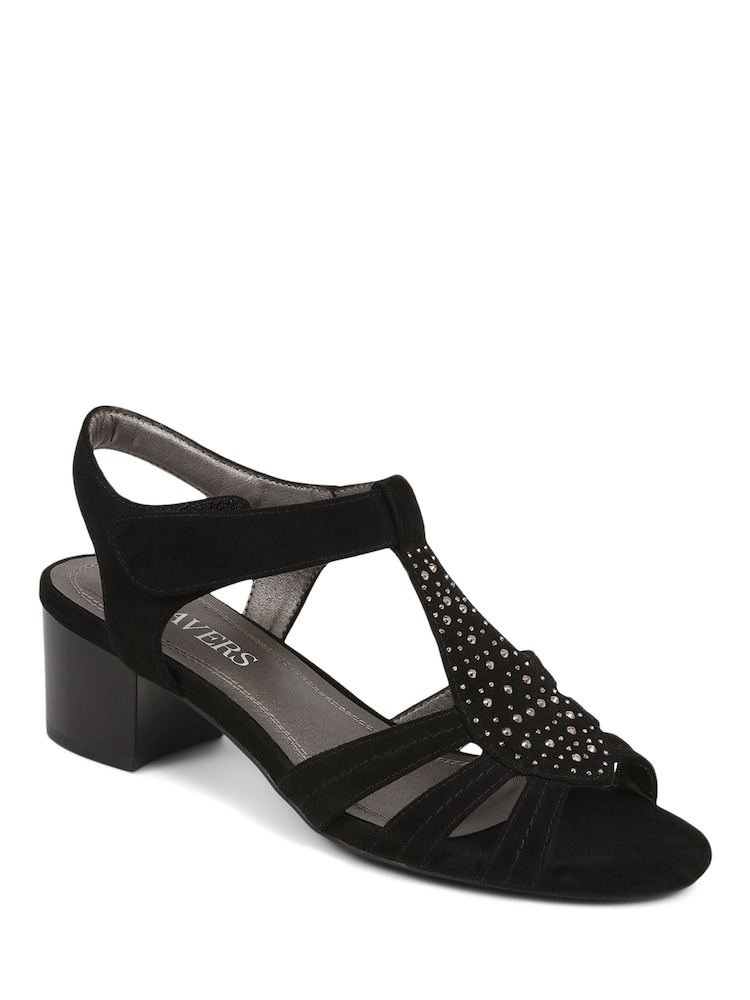 Pavers Black Pavers Cream Heeled Smart Sandals - Image 2 of 5 Pavers Black Pavers Cream Heeled Smart Sandals - Image 2 of 5
