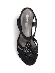 Pavers Black Pavers Cream Heeled Smart Sandals - Image 4 of 5