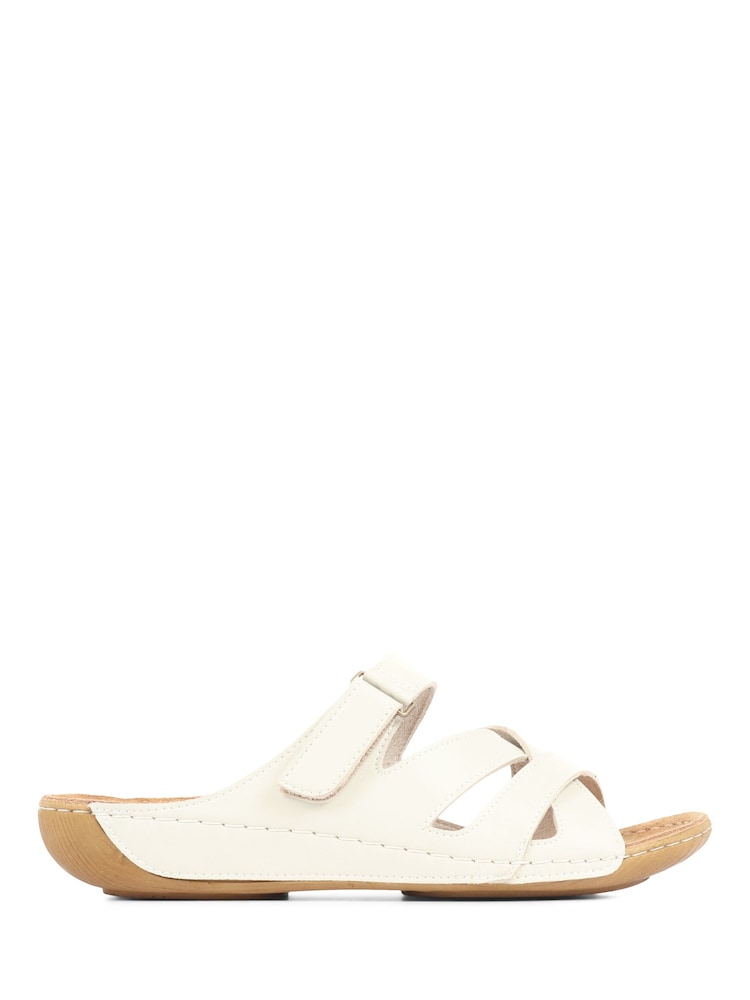 Pavers Cream Ladies Touch Fasten Mules - Image 4 of 7