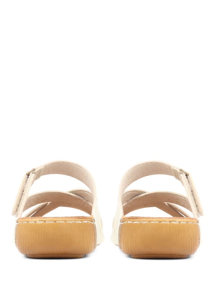 Pavers Cream Ladies Touch Fasten Mules - Image 5 of 7